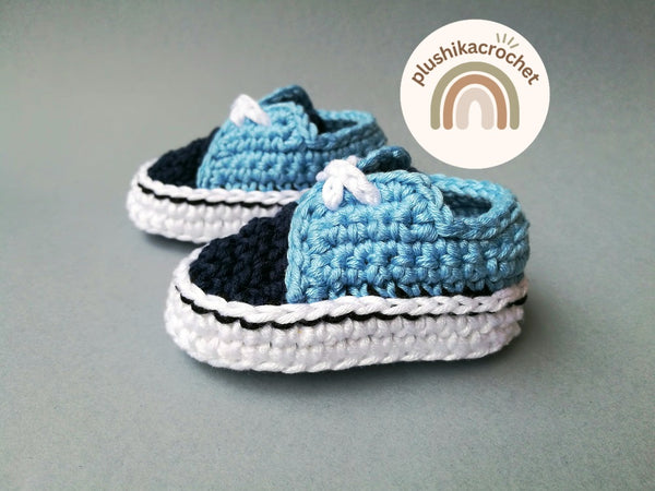 Crochet Pattern baby shoes, baby sneakers, crochet newborn booties, authentic shoes