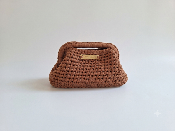 Woven Clutch Bag Crochet Pattern, Easy Top Handle Evening Purse Tutorial (PDF Download)