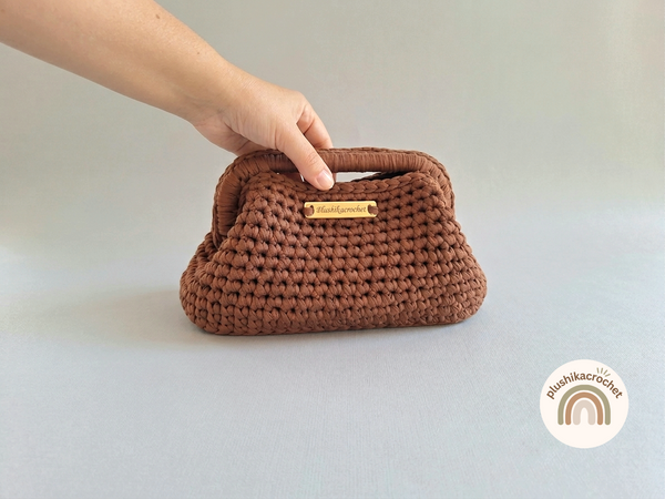 Woven Clutch Bag Crochet Pattern, Easy Top Handle Evening Purse Tutorial (PDF Download)