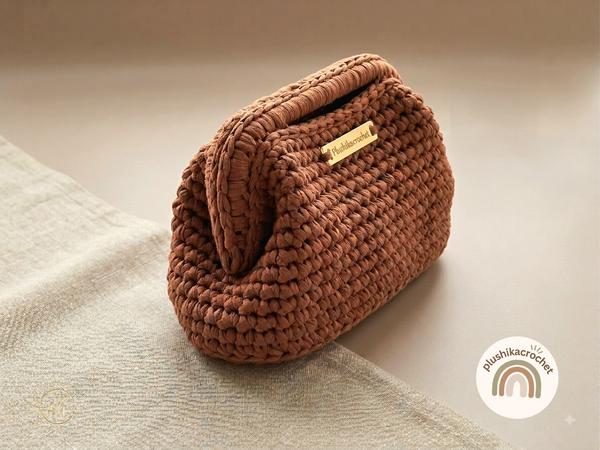 Woven Clutch Bag Crochet Pattern, Easy Top Handle Evening Purse Tutorial (PDF Download)