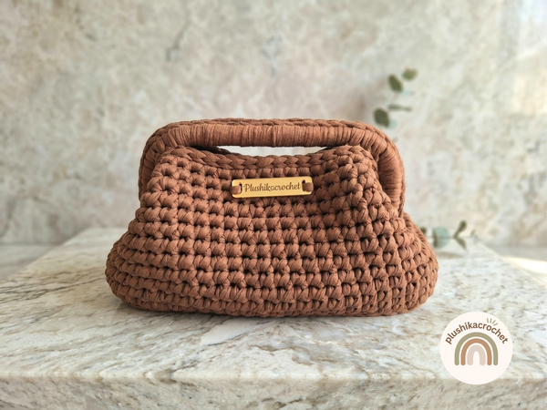 Clutch Bag Crochet Pattern, Easy Top Handle Evening Purse Tutorial (PDF Download)