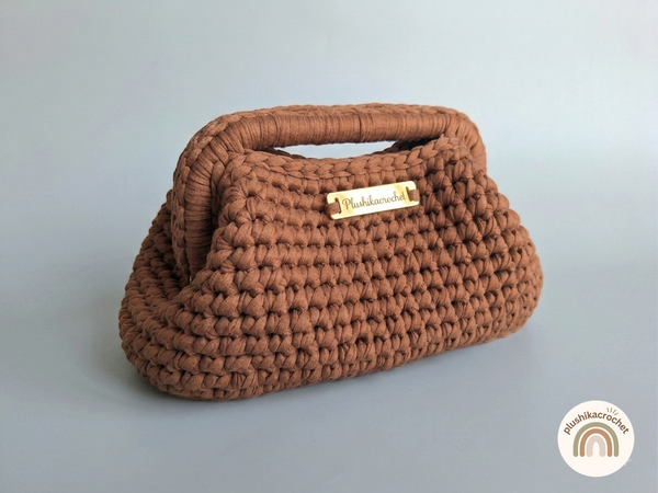Clutch Bag Crochet Pattern, Easy Top Handle Evening Purse Tutorial (PDF Download)