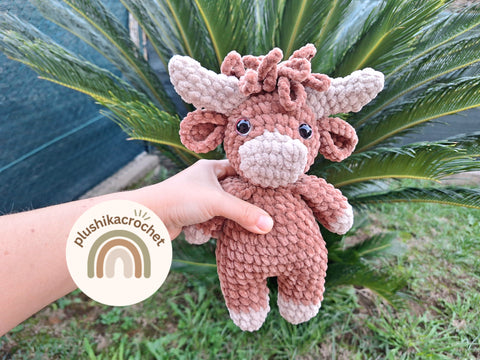 Crochet Pattern Highland Cow plushie, highland cow amigurumi