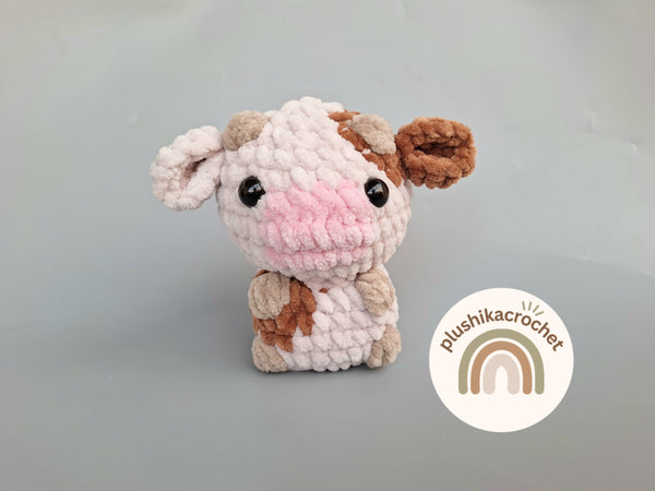 No sew mini cow, Crochet Pattern Cow amigurumi, bundle cow pattern