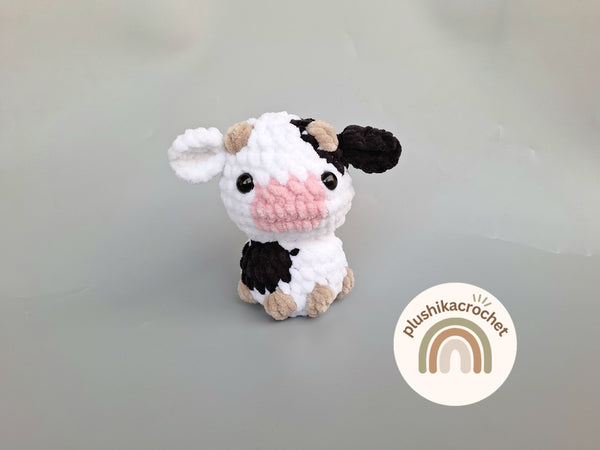 No sew mini cow, Crochet Pattern Cow amigurumi, bundle cow pattern