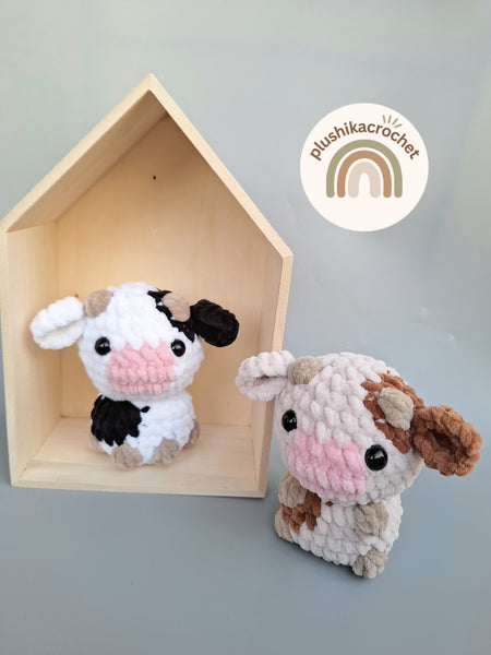 No sew mini cow, Crochet Pattern Cow amigurumi, bundle cow pattern