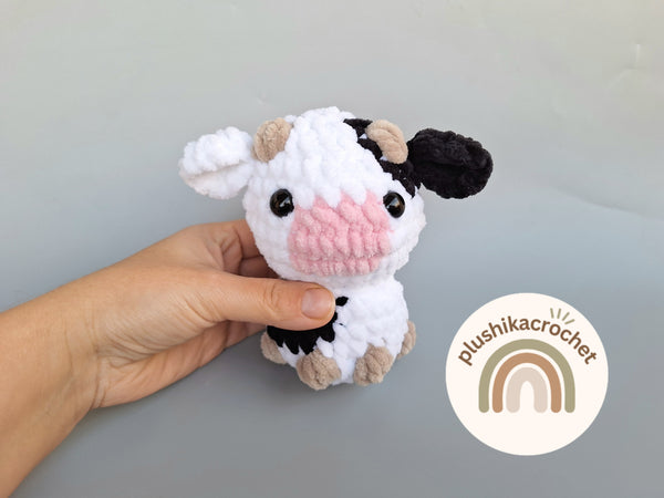 No sew mini cow, Crochet Pattern Cow amigurumi, bundle cow pattern