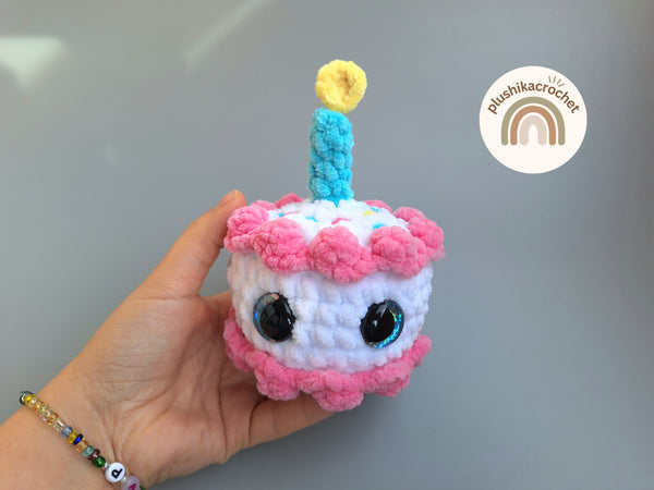 No-Sew Birthday Cake Crochet Pattern, Amigurumi Play Food PDF