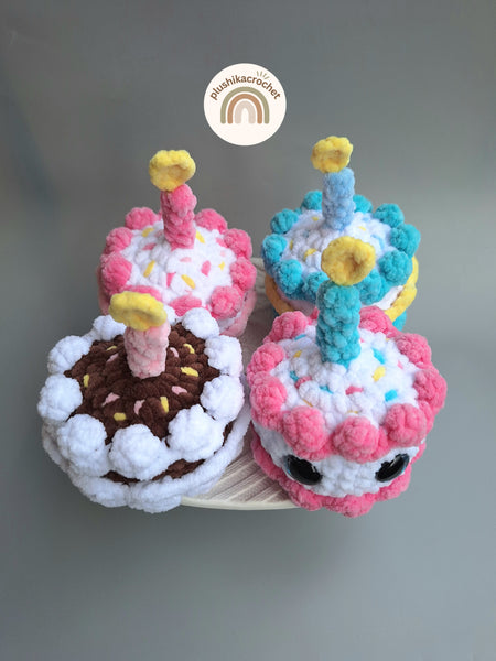 No-Sew Birthday Cake Crochet Pattern, Amigurumi Play Food PDF
