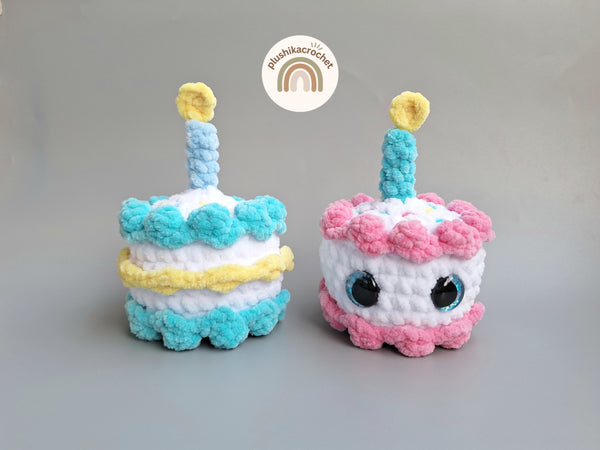 No-Sew Birthday Cake Crochet Pattern, Amigurumi Play Food PDF