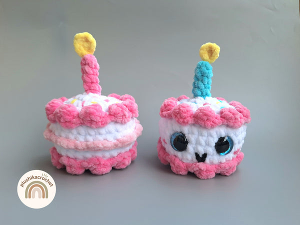 No-Sew Birthday Cake Crochet Pattern, Amigurumi Play Food PDF