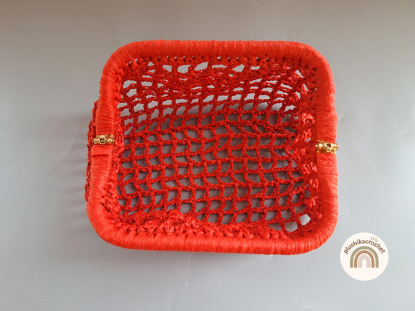 Crochet Mesh Raffia Bag Pattern, DIY Top Handle Frame Clutch, Summer Beach Purse Tutorial