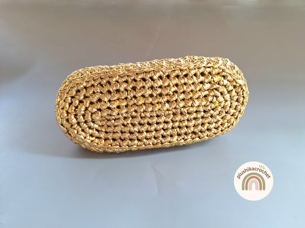 Crochet Metal Clutch Bag Pattern, Top Handle Purse Tutorial, Woven Handbag Instructions PDF Pattern