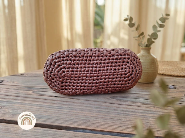 Crochet Clutch Pattern, Crochet Bag Pattern PDF, Leather Yarn Purse Pattern, Crochet Handbag Tutorial, Frame Handle Bag Pattern