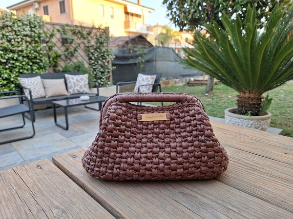 Crochet Clutch Pattern, Crochet Bag Pattern PDF, Leather Yarn Purse Pattern, Crochet Handbag Tutorial, Frame Handle Bag Pattern