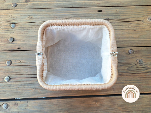 Crochet Raffia Clutch Bag Pattern PDF | Written Tutorial with Photos & Custom Sizing Formula | Modern Metal Frame Handbag