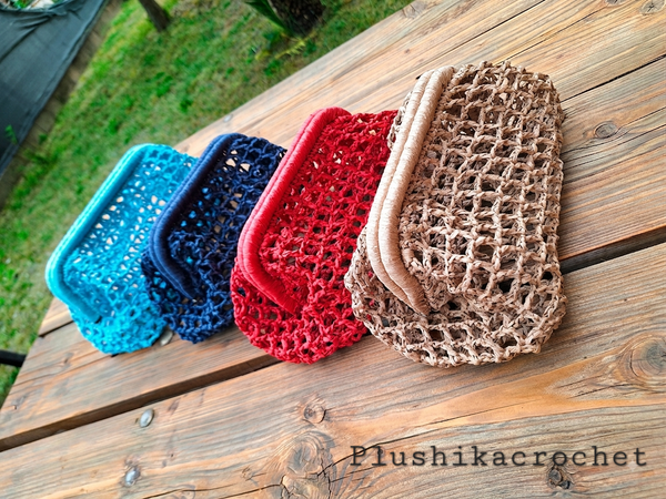 Crochet Mesh Raffia Bag Pattern, DIY Top Handle Frame Clutch, Summer Beach Purse Tutorial