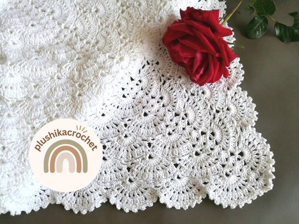 Crochet Christening Blanket Pattern: Lace Baby Blanket, Baptisms Shawl Pattern (PDF pattern)