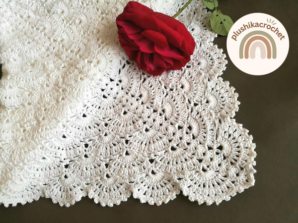 Crochet Christening Blanket Pattern: Lace Baby Blanket, Baptisms Shawl Pattern (PDF pattern)