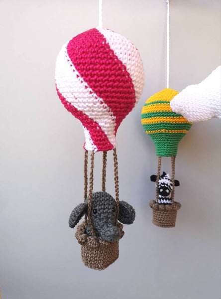 Crochet PATTERN Mobile, baby mobile, hot air balloon baby mobile, animal mobile, nursery mobile, crib mobile, instant download